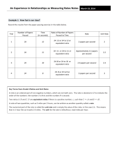An Experience in Relationships as Measuring Rates Notes March