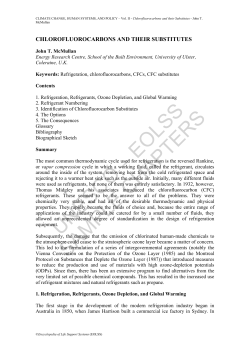 Chlorofluorocarbons and their Substitutes