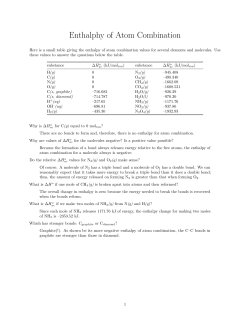 enthalpy of atom combination