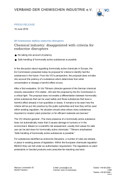 disappointed with criteria for endocrine disruptors
