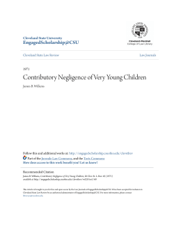 Contributory Negligence of Very Young Children