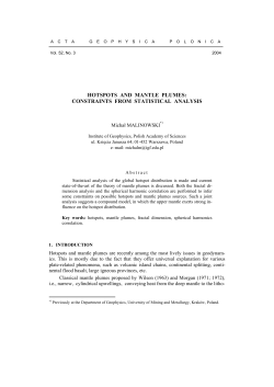 HOTSPOTS AND MANTLE PLUMES: CONSTRAINTS FROM