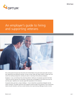 An employer`s guide to hiring and supporting veterans