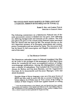 The following commentary on a little-known Nahuatl text of the early