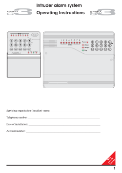 Intruder alarm system Operating Instructions