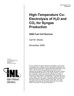 High-Temperature Co- Electrolysis of H2O and CO2 for