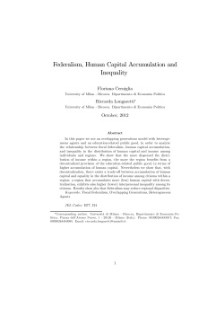 Federalism, Human Capital Accumulation and Inequality