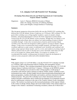 Report of the U.S. Atlantic CLIVAR PALEO-TAV