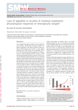 Loss of appetite in acutely ill medical inpatients: physiological