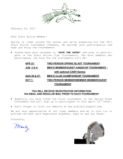 Save the Dates 2017! - Starr Hollow Golf Club