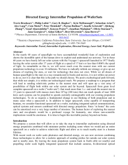 Directed Energy Interstellar Propulsion of WaferSats