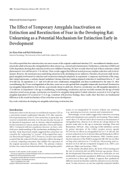 The Effect of Temporary Amygdala Inactivation on Extinction and
