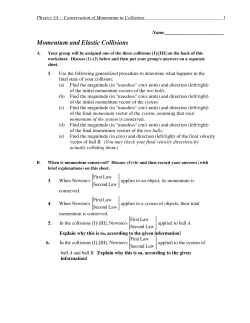 Momentum and Elastic Collisions