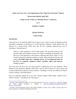 China`s Far Sea`s Navy: The Implications of the &ldquo;Open Seas