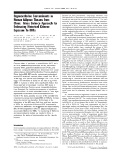 Organochlorine Contaminants in Human Adipose Tissues from China