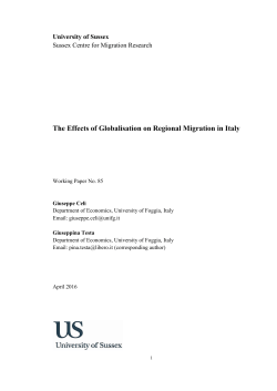 The Effects of Globalisation on Regional Migration in Italy