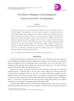 The Effects of Religion on the Immigration Process in the USA: An