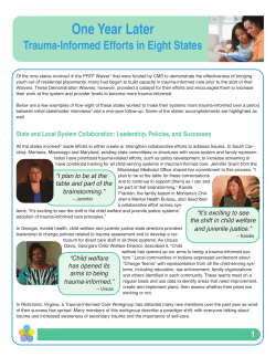 One Year Later, Trauma-Informed Efforts in Eight States