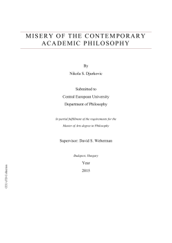 misery of the contemporary academic philosophy
