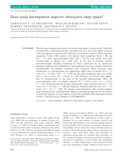 Does nasal decongestion improve obstructive sleep apnea?