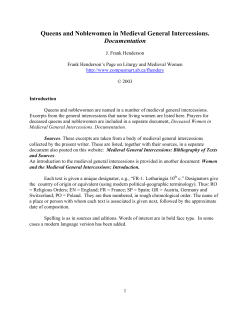 Queens and Noblewomen in Medieval General Intercessions