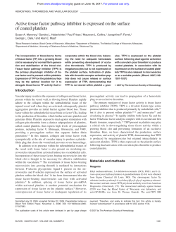 Active tissue factor pathway inhibitor is expressed