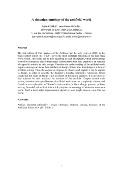 A simonian ontology of the artificial world - Hal-SHS