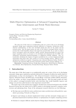 Multi-Objective Optimization of Advanced Computing Systems