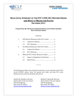 high level summary of the fcc`s usf/icc reform