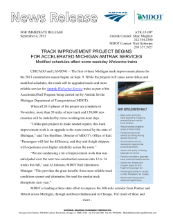 track improvement project begins for accelerated michigan amtrak