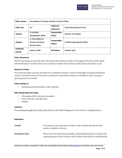 Cancellation of Classes and Storm Closure Policy