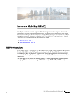 Network Mobility (NEMO)