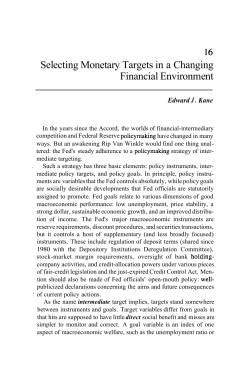 Selecting Monetary Targets in a Changing Financial Environment