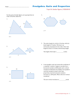 Prealgebra: Ratio and Proportion
