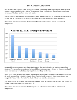 Class of 2015 SAT Averages by Location