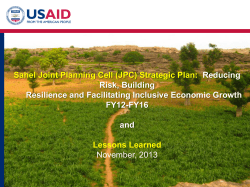 Sahel Joint Planning Cell (JPC) - Food Security and Nutrition Network