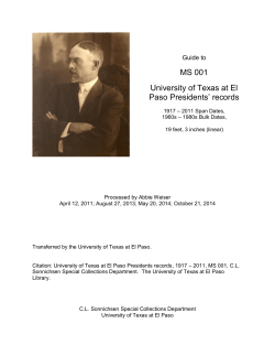 Presidents` Records - UTEP Library - The University of Texas at El