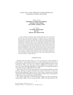 coast 2050: a new approach to restoration of louisiana coastal