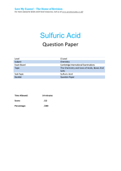 Sulfuric Acid - SAVE MY EXAMS!