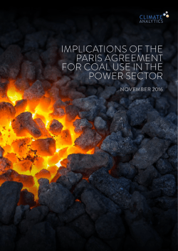 Implications of the Paris Agreement for Coal Use in the Power Sector