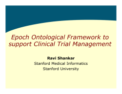Epoch Ontological Framework to support Clinical Trial