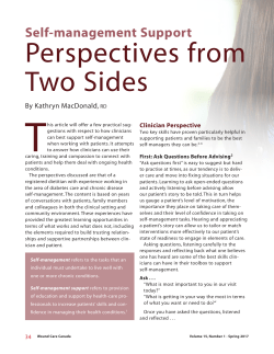 Self-management Support Perspectives from Two Sides