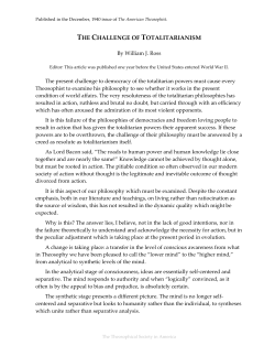 the challenge of totalitarianism - Theosophical Society in America
