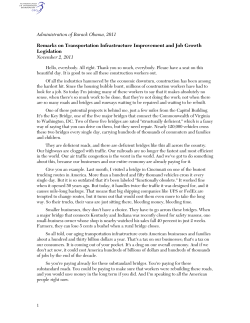 Administration of Barack Obama, 2011 Remarks on Transportation