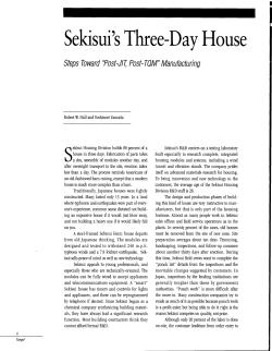 Sekisui`s Three-Day House - Association for Manufacturing Excellence