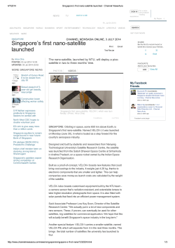 Singapore`s first nano-satellite launched