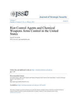 Riot Control Agents and Chemical Weapons Arms Control in the