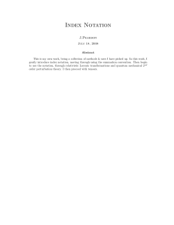 Index Notation