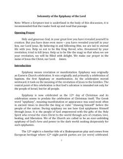 Solemnity of the Epiphany of the Lord