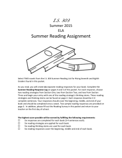 Summer Reading Assignment